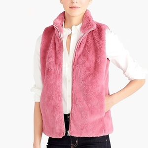 J.Crew Pink Fur Vest NWT 🎀